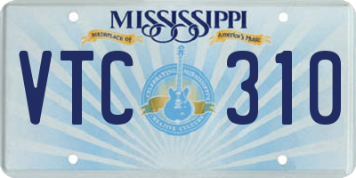 MS license plate VTC310