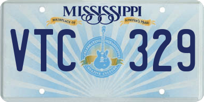 MS license plate VTC329
