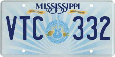 MS license plate VTC332
