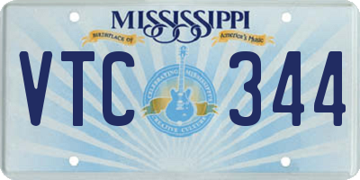 MS license plate VTC344