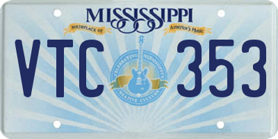 MS license plate VTC353