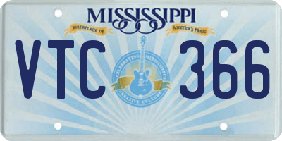 MS license plate VTC366