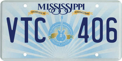 MS license plate VTC406