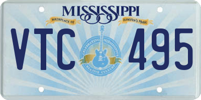 MS license plate VTC495