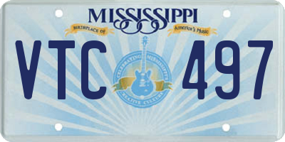 MS license plate VTC497