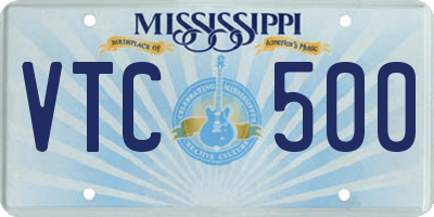MS license plate VTC500