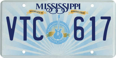 MS license plate VTC617