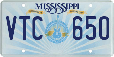 MS license plate VTC650