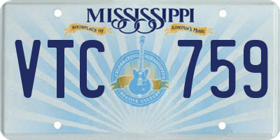 MS license plate VTC759