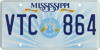 MS license plate VTC864