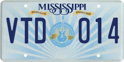 MS license plate VTD014