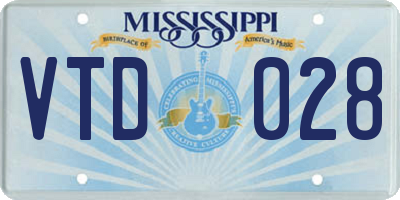 MS license plate VTD028
