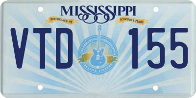 MS license plate VTD155