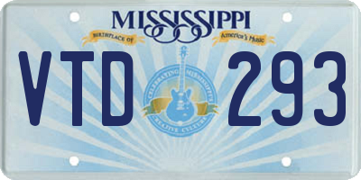 MS license plate VTD293