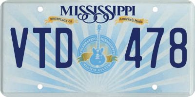 MS license plate VTD478