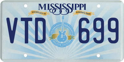 MS license plate VTD699