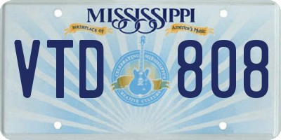 MS license plate VTD808