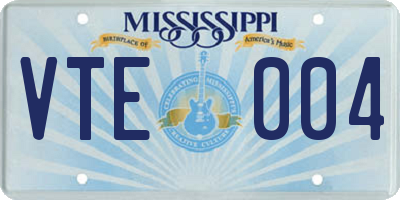 MS license plate VTE004