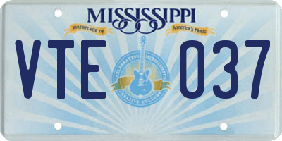 MS license plate VTE037