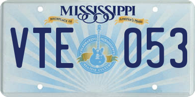 MS license plate VTE053