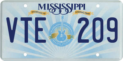 MS license plate VTE209
