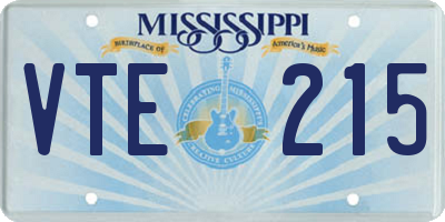 MS license plate VTE215