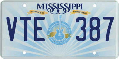 MS license plate VTE387