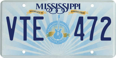 MS license plate VTE472