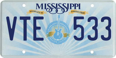 MS license plate VTE533