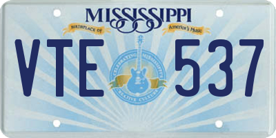 MS license plate VTE537