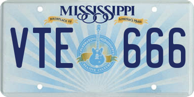 MS license plate VTE666