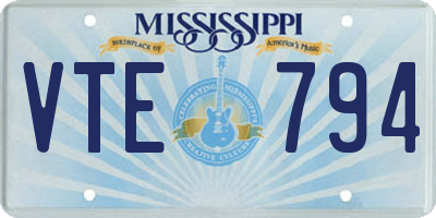 MS license plate VTE794