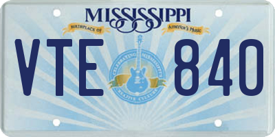 MS license plate VTE840