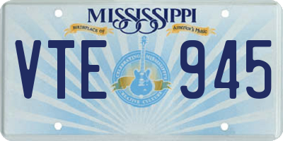 MS license plate VTE945