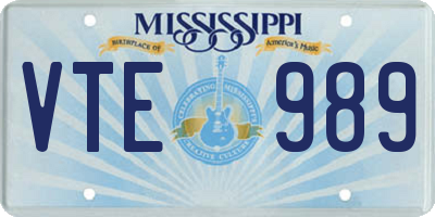 MS license plate VTE989