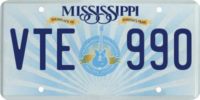 MS license plate VTE990