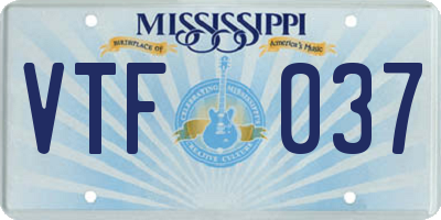 MS license plate VTF037