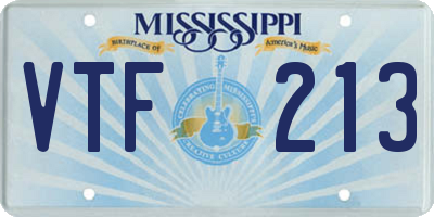 MS license plate VTF213