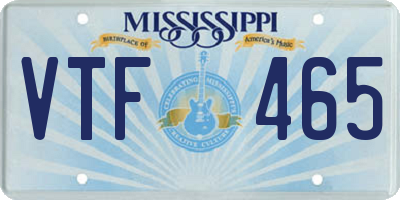 MS license plate VTF465