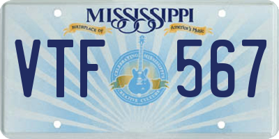 MS license plate VTF567