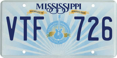 MS license plate VTF726