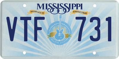 MS license plate VTF731