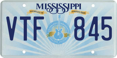 MS license plate VTF845
