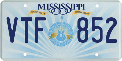MS license plate VTF852