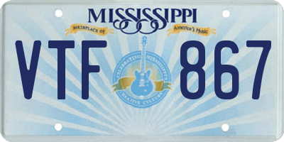 MS license plate VTF867