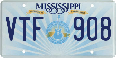 MS license plate VTF908