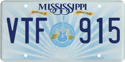 MS license plate VTF915
