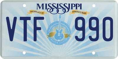 MS license plate VTF990