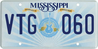 MS license plate VTG060