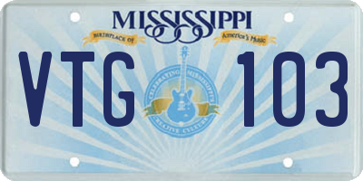 MS license plate VTG103